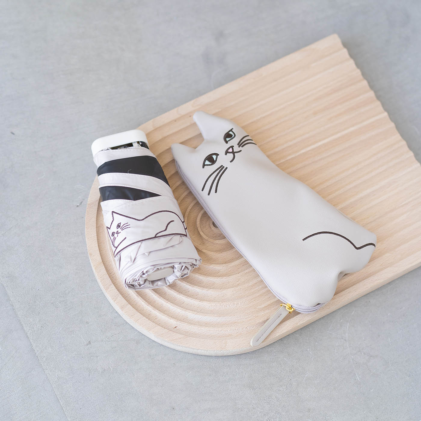 SeeMONO|ねこポーチ付き晴雨兼用折り畳み傘〈GREIGE〉
