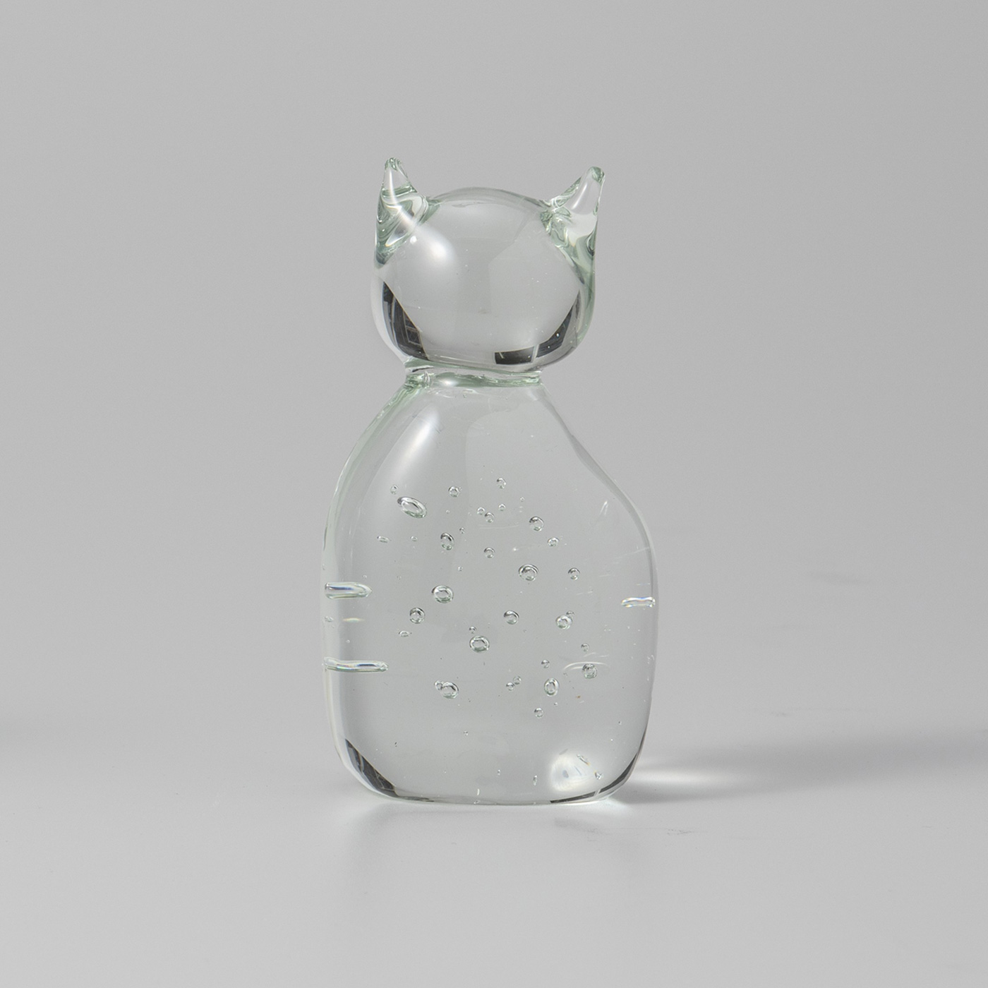 SeeMONO[シーモノ］|つるんとかわいい ガラスのねこのオブジェ〈Clear〉