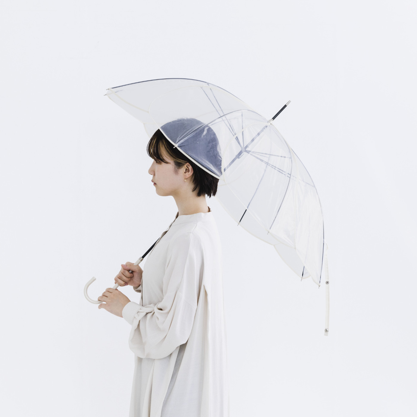 SeeMONO|［大物配送］お花ビニル傘〈ＷＨＩＴＥ〉