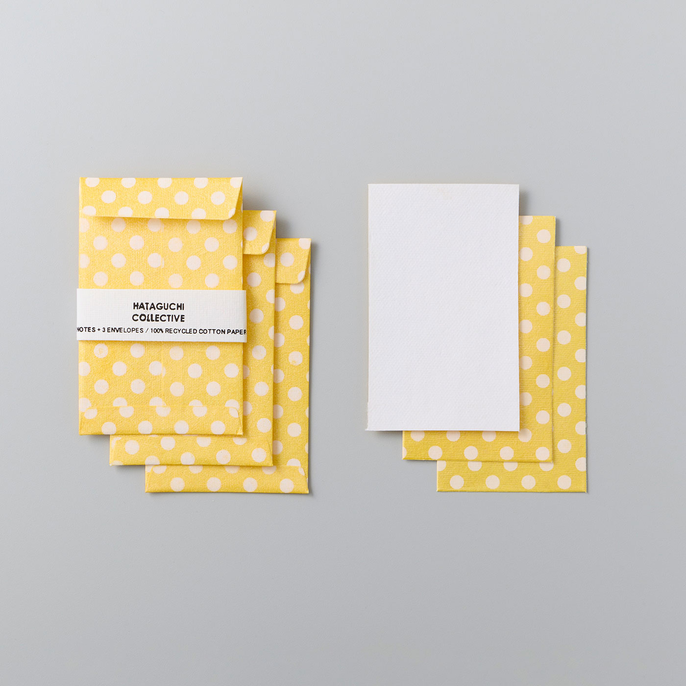 SeeMONO|インドで手作り ぽち袋＆カード３組セット〈DOTS YELLOW〉
